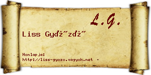 Liss Győző névjegykártya